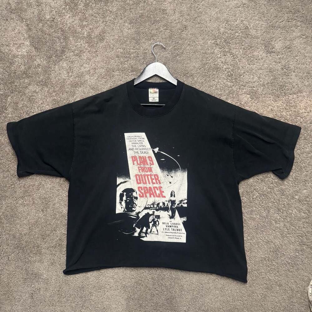 Vintage Plan 9 From Outerspace Mosquitohead Tee Black T-Shirt Size Large